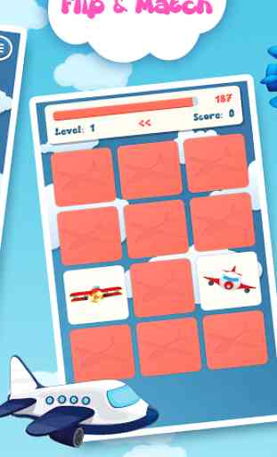 Memory game for kids : Planes 4