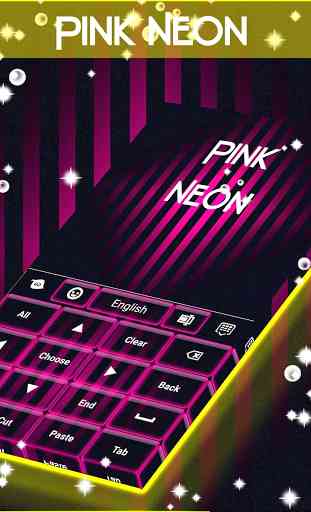 Pink Neon Keyboard Theme 3