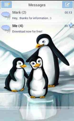 GO SMS Pro Theme Penguins 1