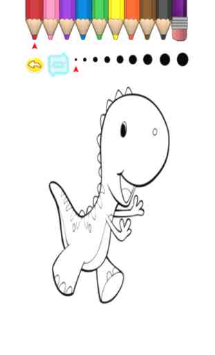 Kids Coloring Book - Cute Cartoon Dinosaur 2 3