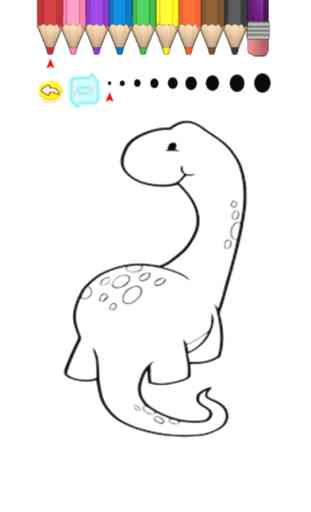 Kids Coloring Book - Cute Cartoon Dinosaur 2 4