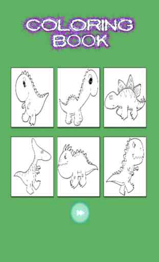 Kids Coloring Book - Cute Cartoon Dinosaur 4 1