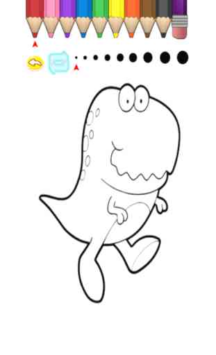 Kids Coloring Book - Cute Cartoon Dinosaur 4 2