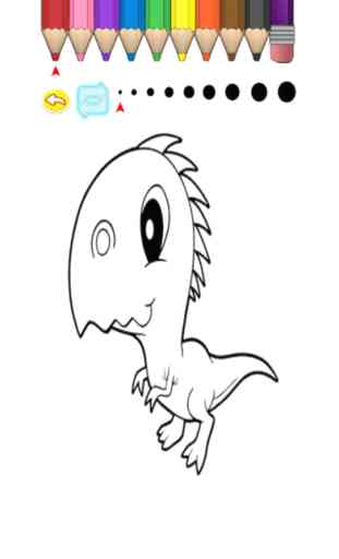 Kids Coloring Book - Cute Cartoon Dinosaur 4 3