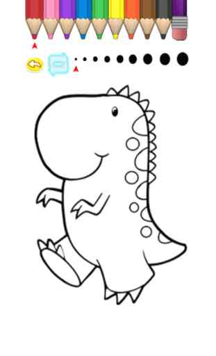 Kids Coloring Book - Cute Cartoon Dinosaur 4 4