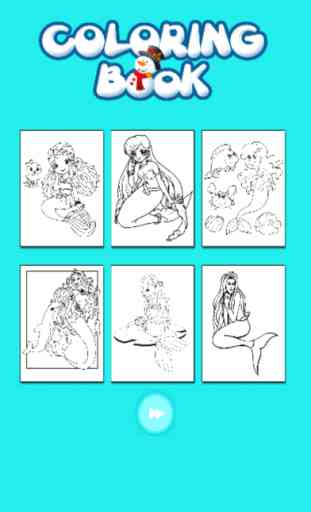 Kids Coloring Book - Cute Cartoon Mermaid 6 1