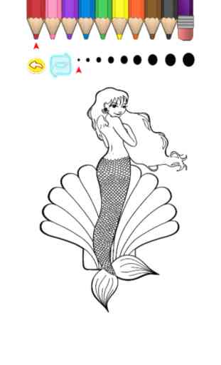 Kids Coloring Book - Cute Cartoon Mermaid 6 3