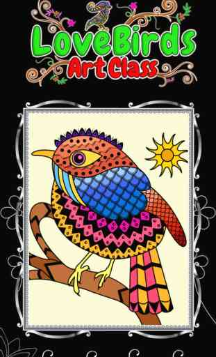 Love Birds Art Class: Stress Relieving Coloring Books for Adults 1