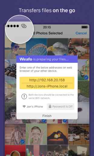 Weafo - Transfer File, Photo, Video, Voice Memo and other contents instantly via WiFi 4