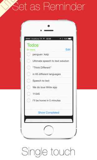 Write Lite - One touch speech to text dictation, voice recognition with direct message sms email and reminders. 4