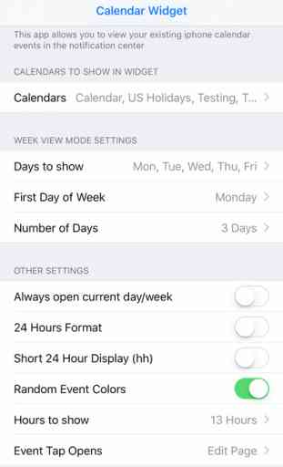 Week Cal Widget for iOS calendar 4