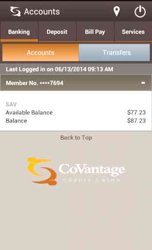 CoVantage Mobile Banking 3