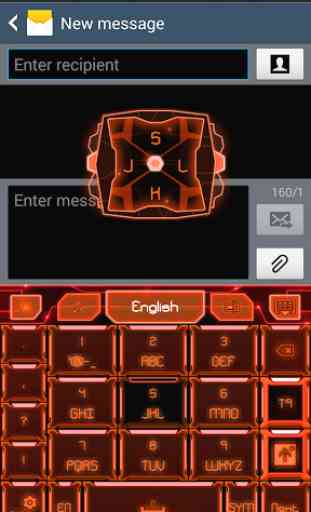 GO Keyboard Orange Tech Theme 3