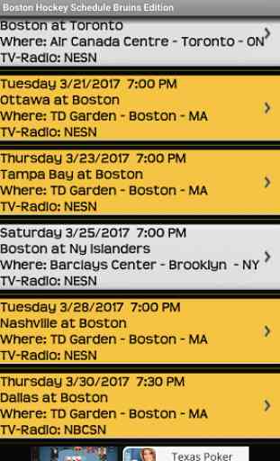 Schedule Boston Bruins Fans 3