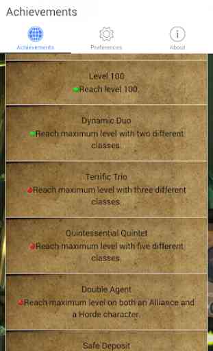 Achievements for WOW 4