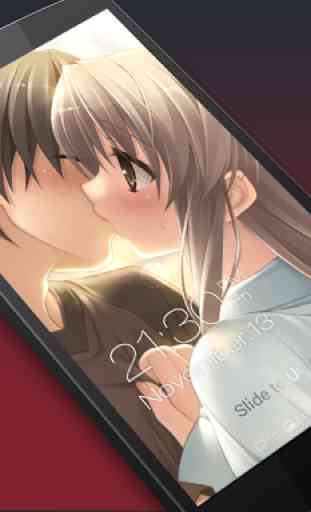 Anime Kiss Romantic Lockscreen 2