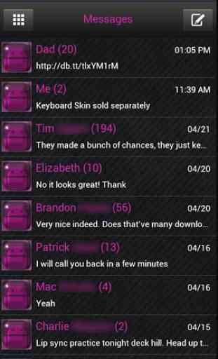 GO SMS Black Pink 1