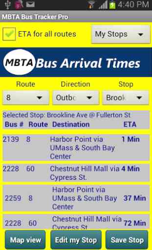 MBTA Bus Tracker Pro 1