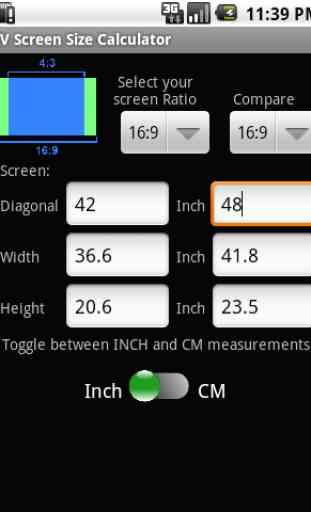 TV Screen Size Calculator 2