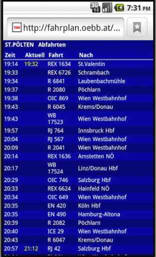 Austrian rail timetable live 2