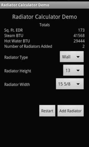 Radiator Calculator Demo 3