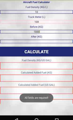 Aircraft Fuel Calculator 2