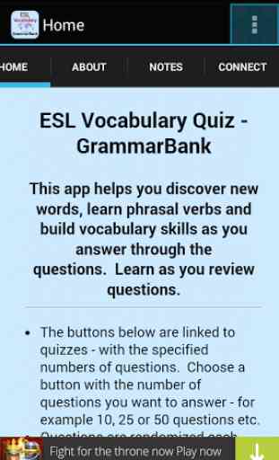ESL Vocab Quiz - GrammarBank 2