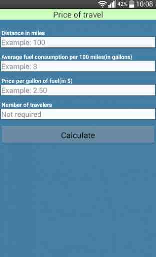 Fuel calculator Lite 4
