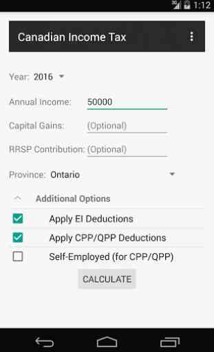 Canadian Income Tax Calculator 1