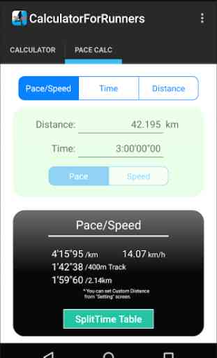 Calculator for Runners 2