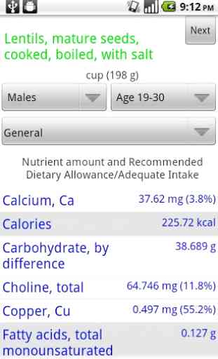 Nutrition Info App 3