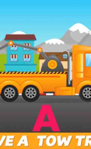ABC Tow Truck Free - an alphabet fun game for preschool kids learning ABCs and love Trucks and Things That Go 2