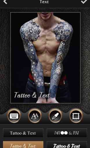 Virtual Tattoo Maker FREE - Photo Designer to add artist tattoos & fonts on yr body 3
