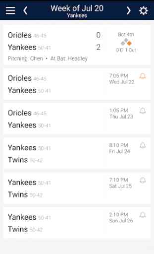 Baseball Schedule for Yankees 1