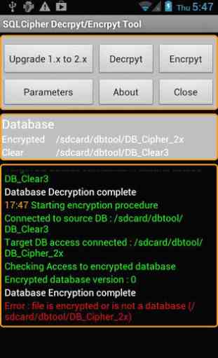 SQLCipher  Decrypt/Encrypt 1