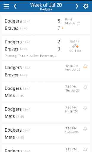 Baseball Schedule for Dodgers 1