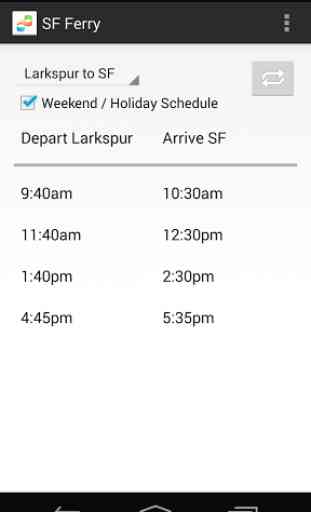 SF Ferry Schedule 3