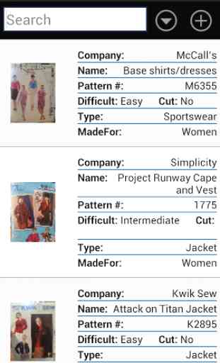 Sewing Pattern catalog 1