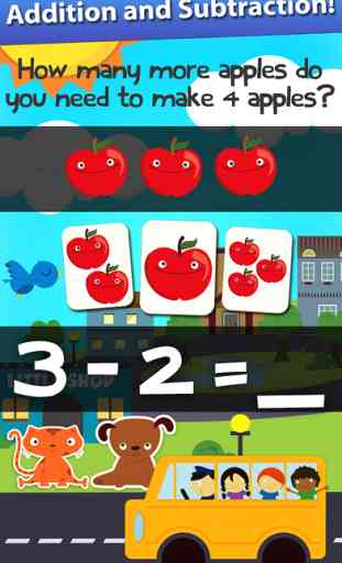 Animal Math Games for Kids in Pre-K, Kindergarten and 1st Grade Learning Numbers, Counting, Addition and Subtraction Free 2