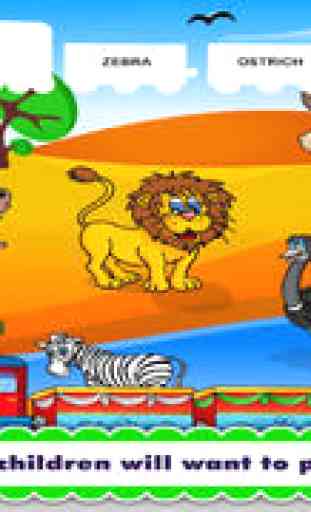 Animal Train Preschool Adventure First Word Learning Games for Toddler Loves Farm and Zoo Animals by Monkey Abby® 3