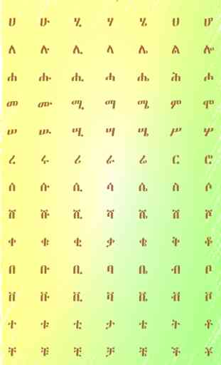 Amharic Alphabets 1
