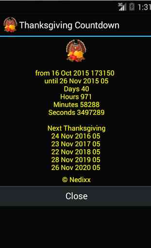 Thanksgiving Countdown Widget 2