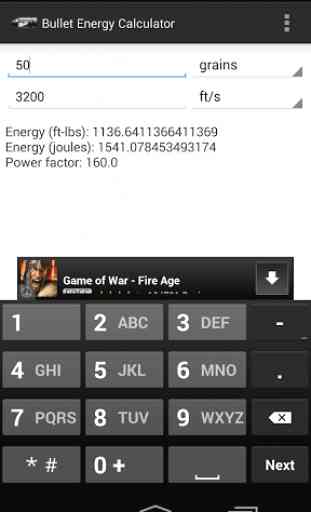 Bullet Energy Calculator 1