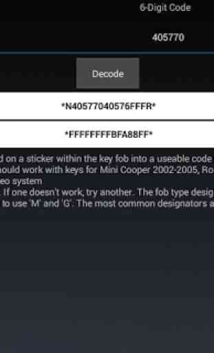 Mini Cooper Remote Key Decoder 2