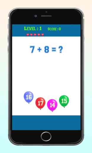 Balloon Math Quiz Addition Answe Games for Kids 3