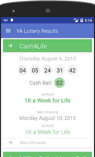VA Lottery Results 1