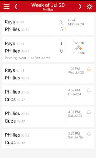 Baseball Schedule for Phillies 1