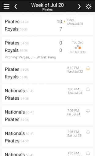 Baseball Schedule for Pirates 1