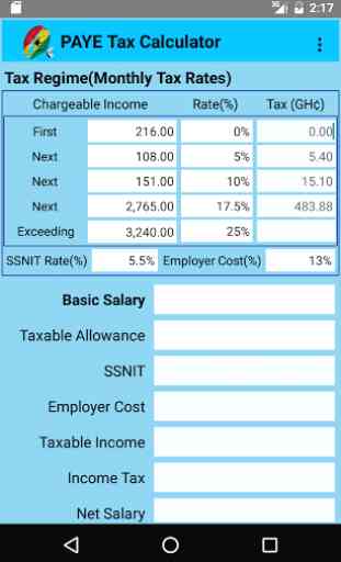 PAYE Tax Calculator 1