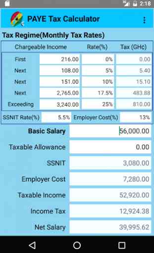 PAYE Tax Calculator 2